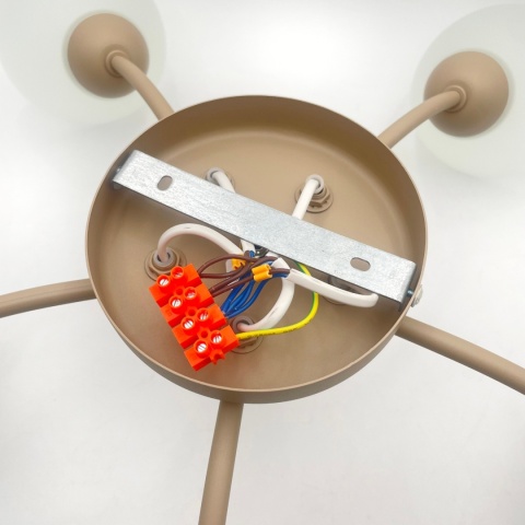 Lampa sufitowa ARCO 5-punktowa BEŻOWA E27 transparentne klosze