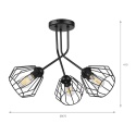Lampa sufitowa ESTRELLA 3-punktowa E27 - klosze metalowe DIAMENT