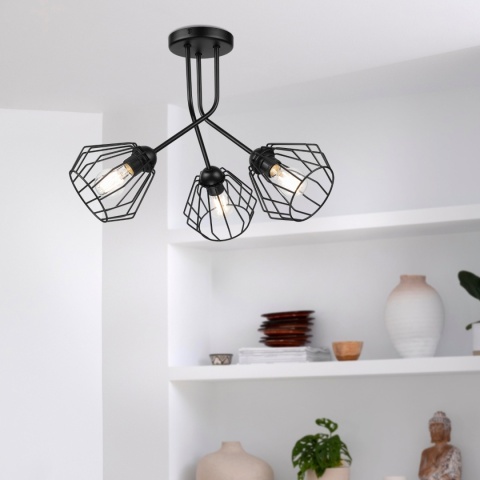 Lampa sufitowa ESTRELLA 3-punktowa E27 - klosze metalowe DIAMENT