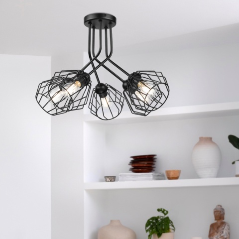 Lampa sufitowa ESTRELLA 5-punktowa E27 - klosze metalowe DIAMENT