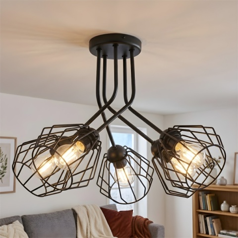 Lampa sufitowa ESTRELLA 5-punktowa E27 - klosze metalowe DIAMENT