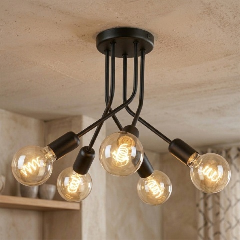 Lampa sufitowa ESTRELLA 5-punktowa CZARNY E27