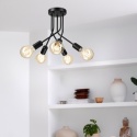 Lampa sufitowa ESTRELLA 5-punktowa CZARNY E27