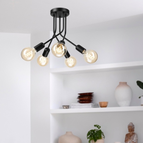 Lampa sufitowa ESTRELLA 5-punktowa CZARNY E27
