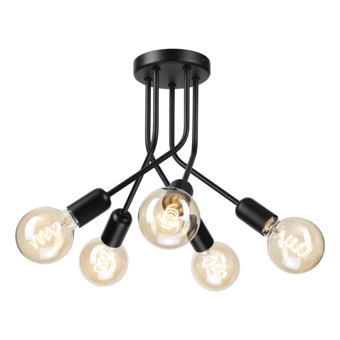 Lampa sufitowa ESTRELLA 5-punktowa CZARNY E27