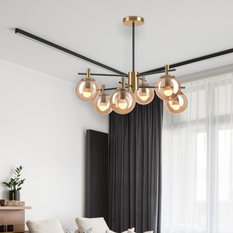 Lampa sufitowa LILOU dymnozłota 6-punktowa E14