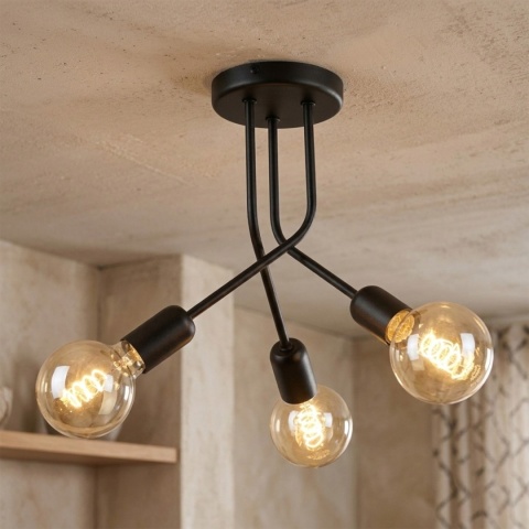 Lampa sufitowa ESTRELLA 3-punktowa CZARNY E27