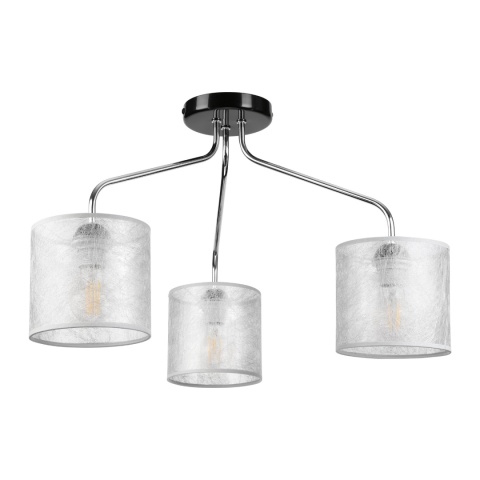Lampa sufitowa LUCERO 3-punktowa CHROM/CZARNY E27 srebrne abażury