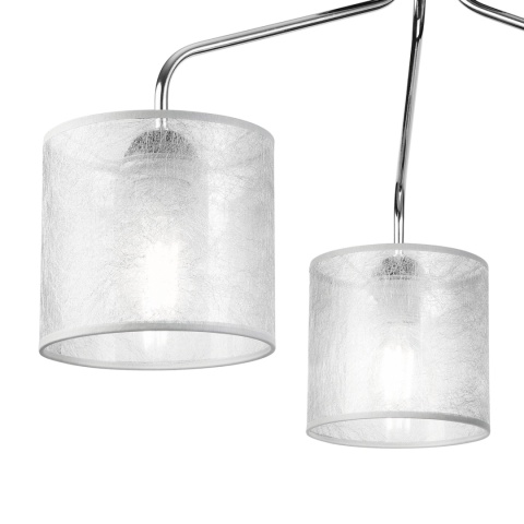 Lampa sufitowa LUCERO 3-punktowa CHROM/CZARNY E27 srebrne abażury