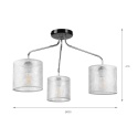 Lampa sufitowa LUCERO 3-punktowa CHROM/CZARNY E27 srebrne abażury