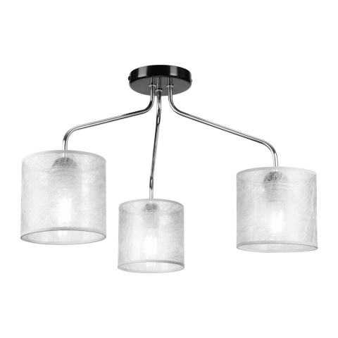 Lampa sufitowa LUCERO 3-punktowa CHROM/CZARNY E27 srebrne abażury