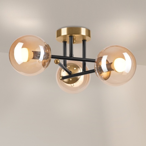 Lampa sufitowa MALENA złota 3-punktowa E14