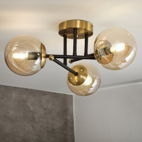 Lampa sufitowa MALENA złota 3-punktowa E14