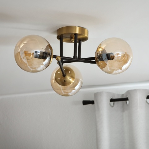 Lampa sufitowa MALENA złota 3-punktowa E14