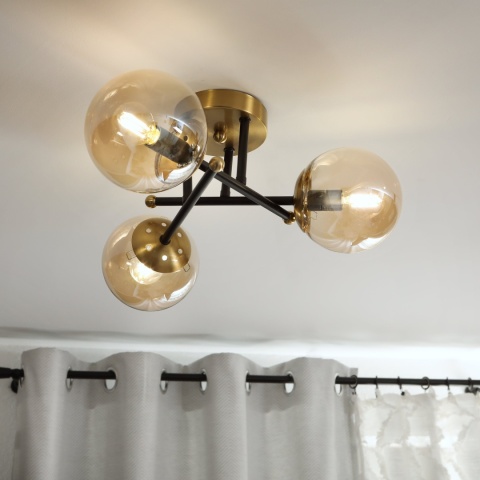 Lampa sufitowa MALENA złota 3-punktowa E14