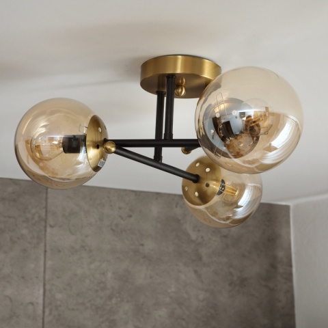 Lampa sufitowa MALENA złota 3-punktowa E14