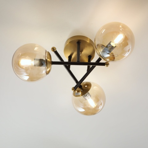 Lampa sufitowa MALENA złota 3-punktowa E14