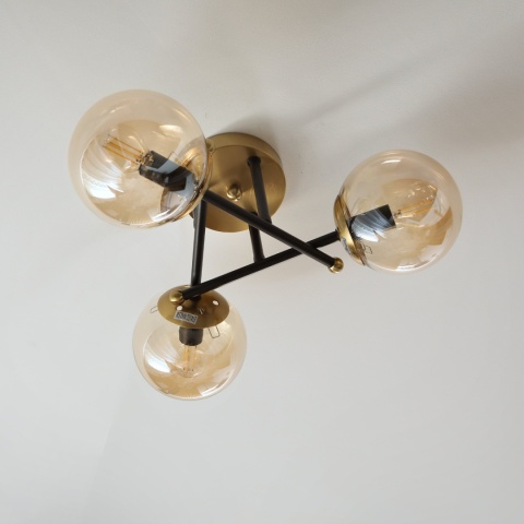 Lampa sufitowa MALENA złota 3-punktowa E14