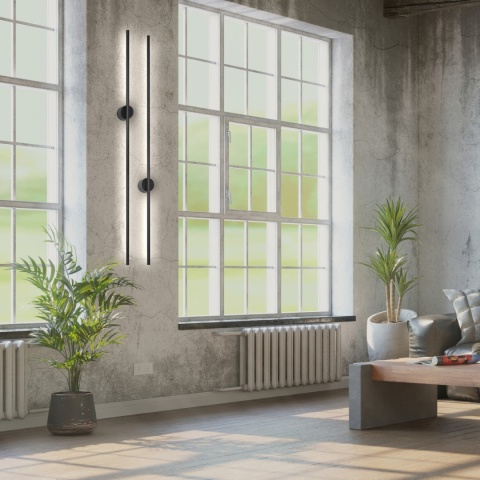 Nowoczesny kinkiet CZARNY 1- punktowy LANA LED 4000K 120CM Lampa ścienna