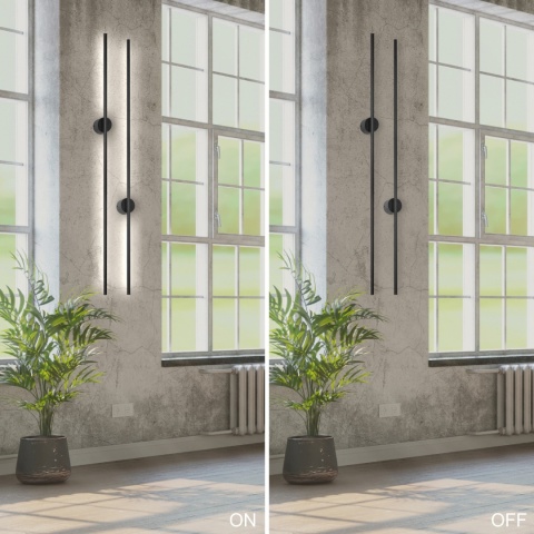 Nowoczesny kinkiet CZARNY 1- punktowy LANA LED 4000K 120CM Lampa ścienna