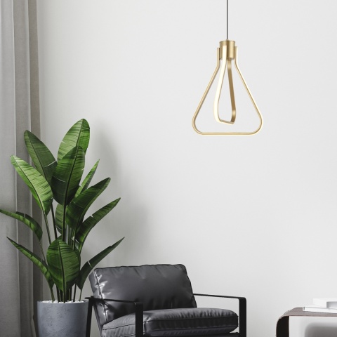 Nowoczesna lampa sufitowa ZING - dwa panele LED - ZŁOTA