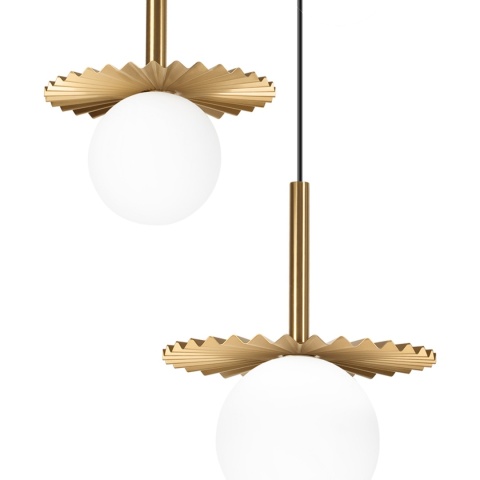 Nowoczesna lampa wisząca 3-punktowa CHITA - złota, szklane klosze G9
