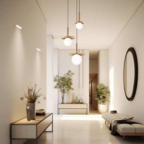 Nowoczesna lampa wisząca 3-punktowa CHITA - złota, szklane klosze G9