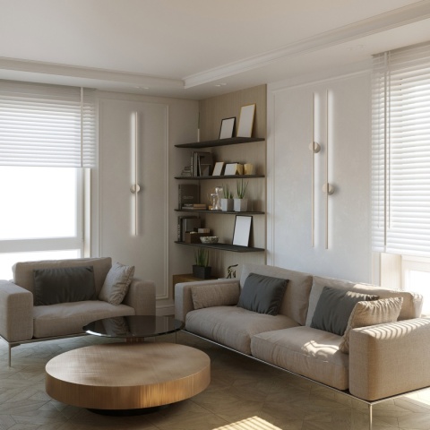 Nowoczesny kinkiet BEŻ 1- punktowy LANA LED 4000K 120CM Lampa ścienna