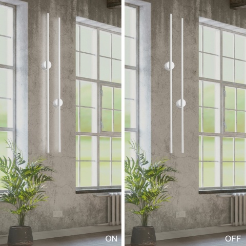 Nowoczesny kinkiet BIAŁY 1- punktowy LANA LED 4000K 120CM Lampa ścienna