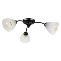 Lampa sufitowa ARCO 3-punktowa CZARNA E27 transparentne klosze