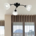 Lampa sufitowa ARCO 3-punktowa CZARNA E27 transparentne klosze