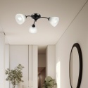 Lampa sufitowa ARCO 3-punktowa CZARNA E27 transparentne klosze