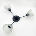 Lampa sufitowa ARCO 3-punktowa CZARNA E27 transparentne klosze