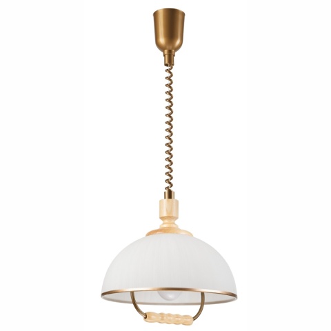 RAMONA lampa wisząca 1-punktowa SOSNA naturalna, na sprężynie