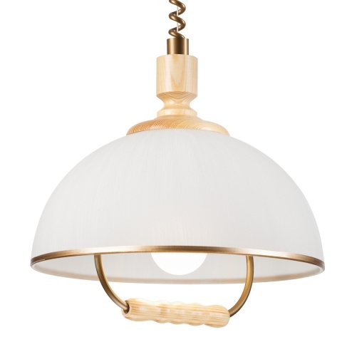 RAMONA lampa wisząca 1-punktowa SOSNA naturalna, na sprężynie