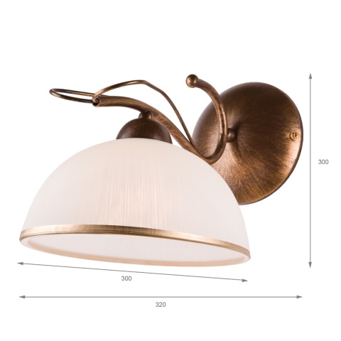 Lampa ścienna COBRA kinkiet 1-punktowy BRĄZ E27