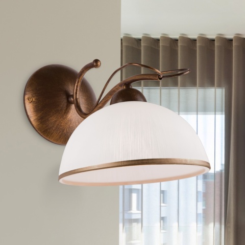 Lampa ścienna COBRA kinkiet 1-punktowy BRĄZ E27