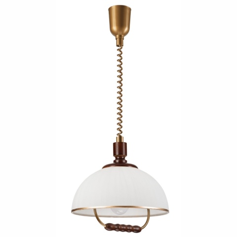 RAMONA lampa wisząca 1-punktowa ORZECH na sprężynie