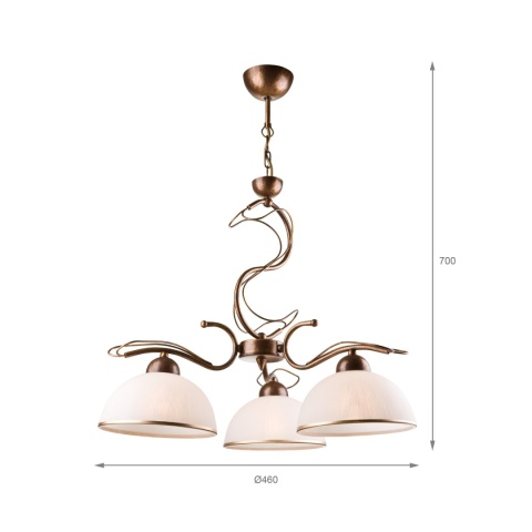 Lampa wisząca COBRA żyrandol 3-punktowy BRĄZ E27