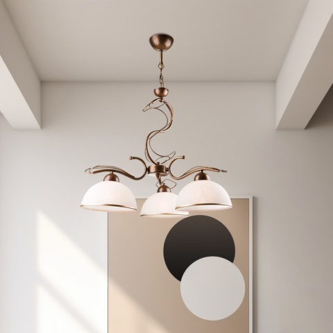 Lampa wisząca COBRA żyrandol 3-punktowy BRĄZ E27