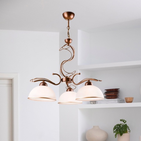Lampa wisząca COBRA żyrandol 3-punktowy BRĄZ E27
