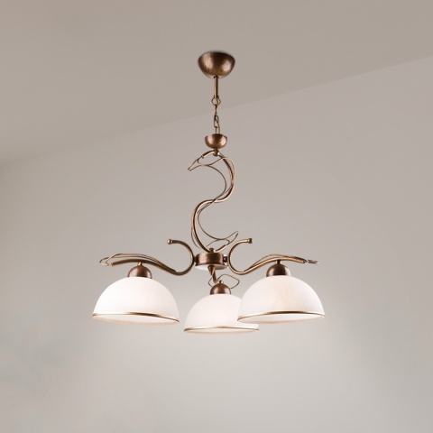 Lampa wisząca COBRA żyrandol 3-punktowy BRĄZ E27