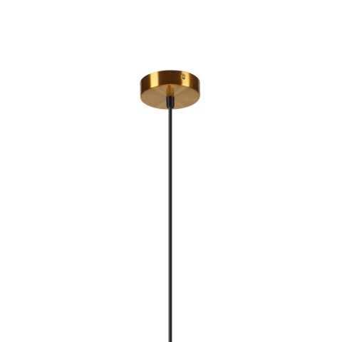 Elegancka ZŁOTA lampa wisząca 1-punktowa ROCCO - ozdobny klosz bursztynowy E27