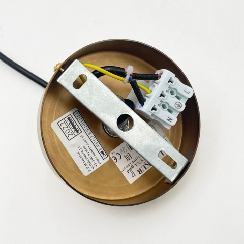 Elegancka ZŁOTA lampa wisząca 1-punktowa ROCCO - ozdobny klosz bursztynowy E27