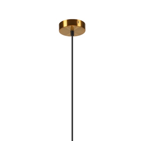 Elegancka ZŁOTA lampa wisząca 1-punktowa MILOU - klosz bursztynowy E27