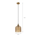 Elegancka ZŁOTA lampa wisząca 1-punktowa ROCCO - ozdobny klosz bursztynowy E27