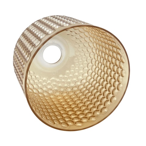 Elegancka ZŁOTA lampa wisząca 1-punktowa ROCCO - ozdobny klosz bursztynowy E27