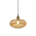 Elegancka ZŁOTA lampa wisząca 1-punktowa MILOU - klosz bursztynowyE27