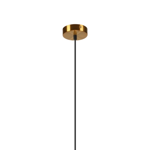 Elegancka ZŁOTA lampa wisząca 1-punktowa MILOU - klosz bursztynowyE27