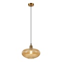 Elegancka ZŁOTA lampa wisząca 1-punktowa MILOU - klosz bursztynowyE27